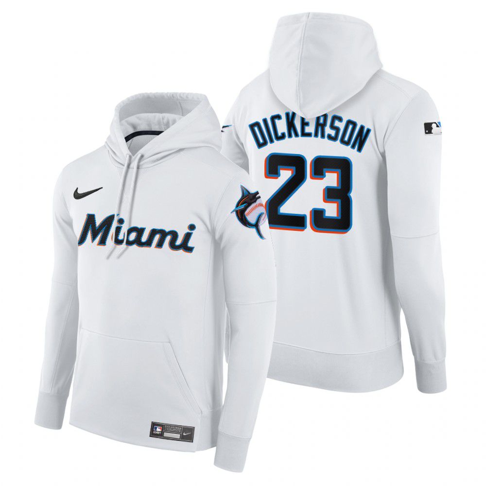 Men Miami Marlins #23 Dickerson white home hoodie 2021 MLB Nike Jerseys->miami marlins->MLB Jersey